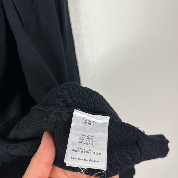 Cheap Monday Black Curt Cardigan Extra Large - Picture 4 of 7